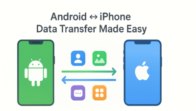 Image representing data transfer between Android & iPhone