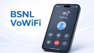 BSNL VoWiFi Wi-Fi calling shown on a smartphone screen.